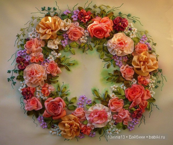 Красота из лент. Вышивка Людмилы Дейнеко