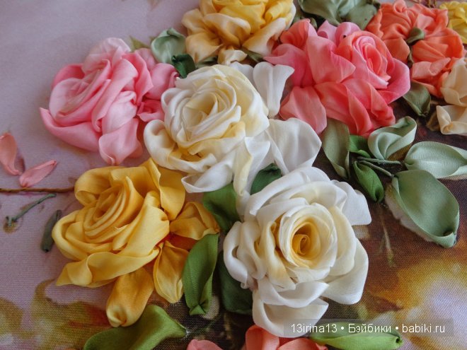 Красота из лент. Вышивка Людмилы Дейнеко