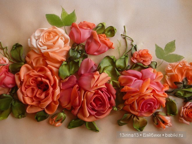 Красота из лент. Вышивка Людмилы Дейнеко