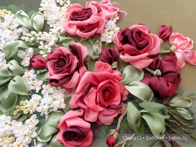 Красота из лент. Вышивка Людмилы Дейнеко