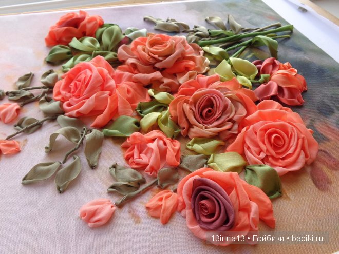 Красота из лент. Вышивка Людмилы Дейнеко