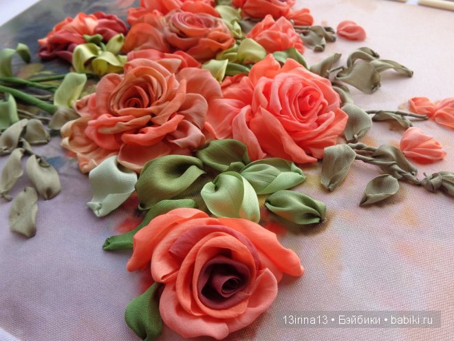 Красота из лент. Вышивка Людмилы Дейнеко