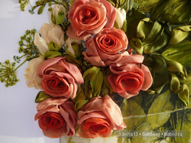 Красота из лент. Вышивка Людмилы Дейнеко