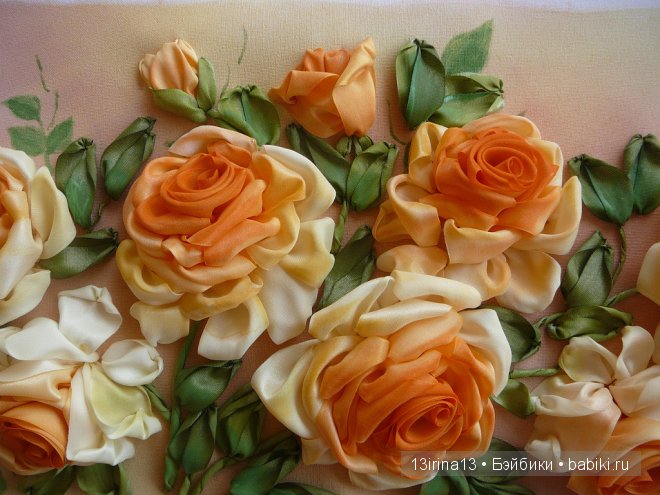 Красота из лент. Вышивка Людмилы Дейнеко