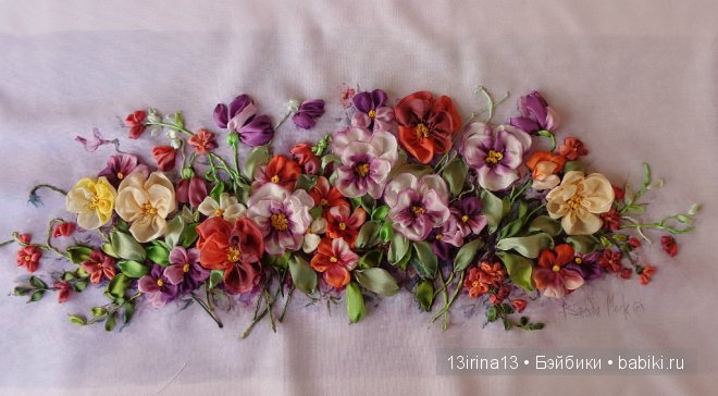 Красота из лент. Вышивка Людмилы Дейнеко