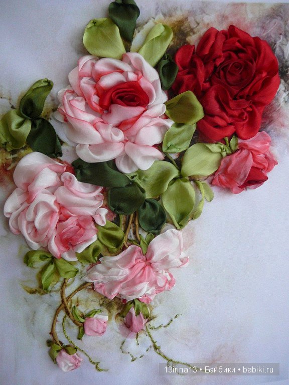 Красота из лент. Вышивка Людмилы Дейнеко