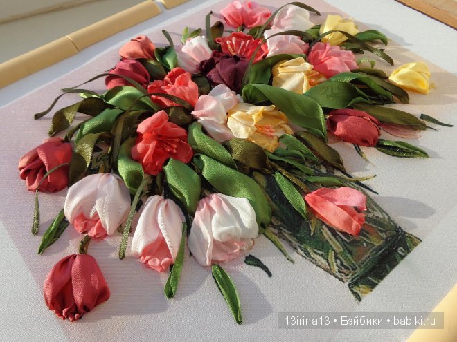 Красота из лент. Вышивка Людмилы Дейнеко