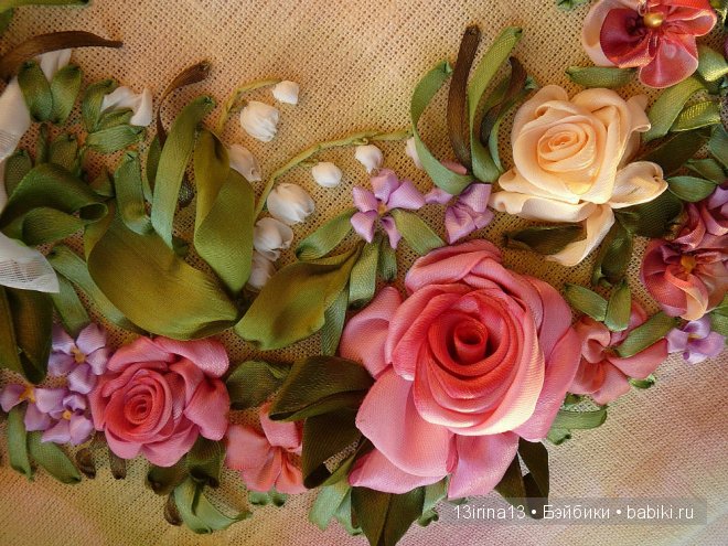 Красота из лент. Вышивка Людмилы Дейнеко