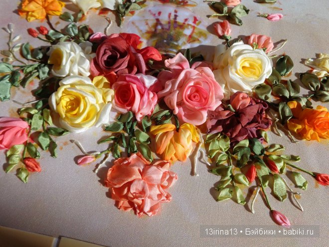 Красота из лент. Вышивка Людмилы Дейнеко