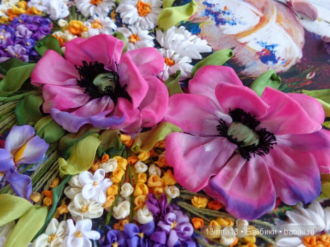 Красота из лент. Вышивка Людмилы Дейнеко