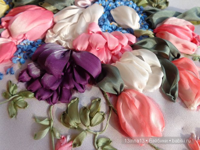 Красота из лент. Вышивка Людмилы Дейнеко