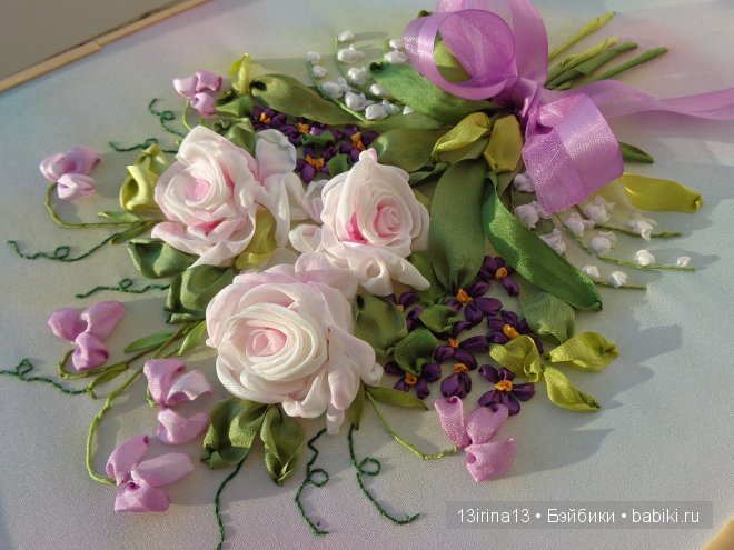 Красота из лент. Вышивка Людмилы Дейнеко