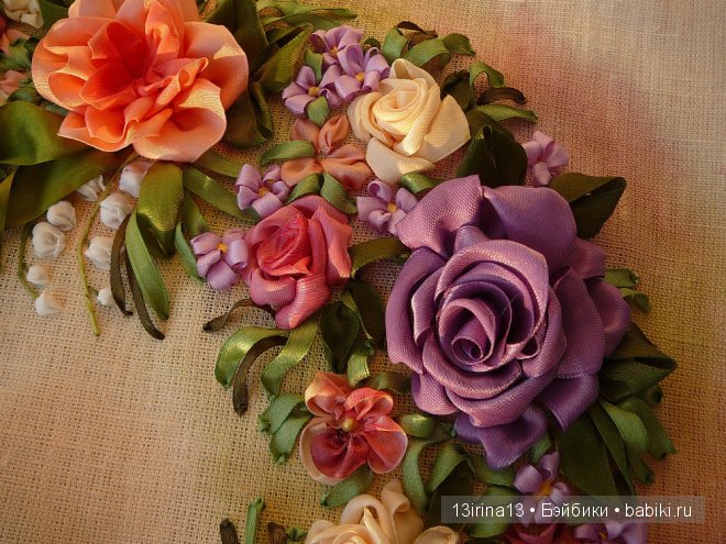 Красота из лент. Вышивка Людмилы Дейнеко