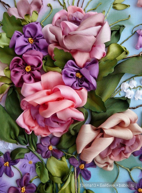 Красота из лент. Вышивка Людмилы Дейнеко