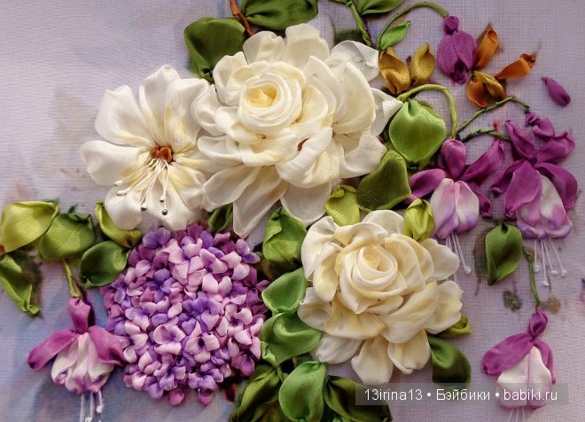 Красота из лент. Вышивка Людмилы Дейнеко