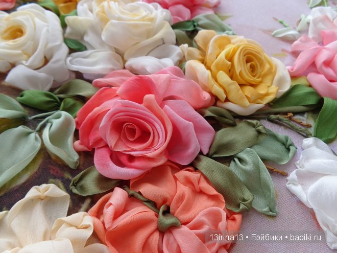 Красота из лент. Вышивка Людмилы Дейнеко