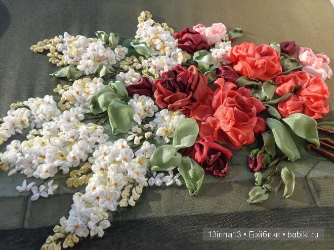 Красота из лент. Вышивка Людмилы Дейнеко