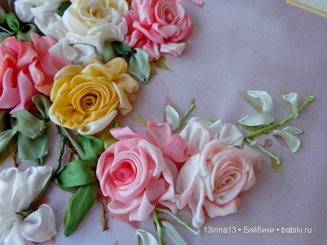 Красота из лент. Вышивка Людмилы Дейнеко