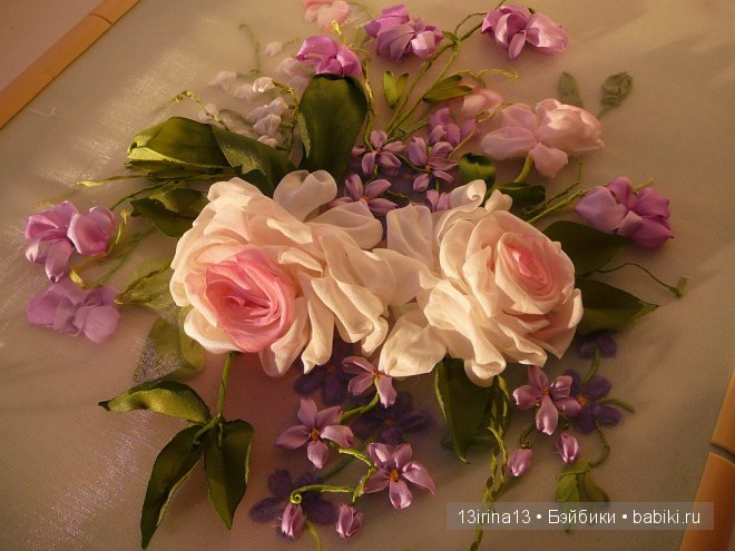 Красота из лент. Вышивка Людмилы Дейнеко