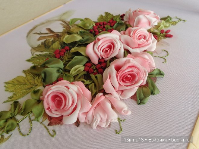 Красота из лент. Вышивка Людмилы Дейнеко