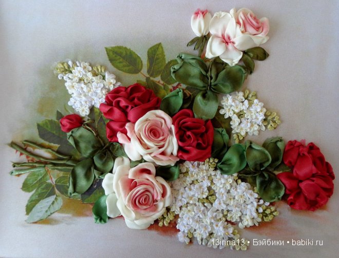 Красота из лент. Вышивка Людмилы Дейнеко