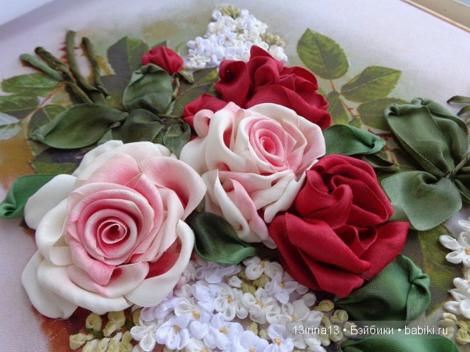 Красота из лент. Вышивка Людмилы Дейнеко