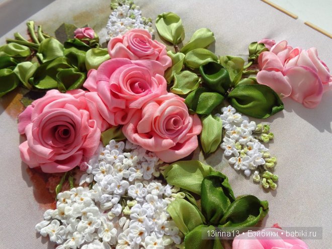 Красота из лент. Вышивка Людмилы Дейнеко