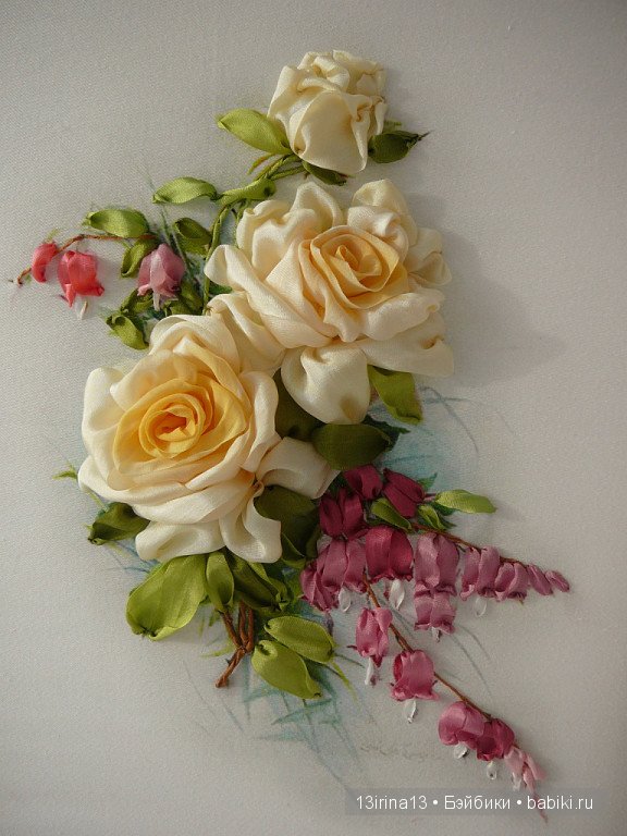 Красота из лент. Вышивка Людмилы Дейнеко