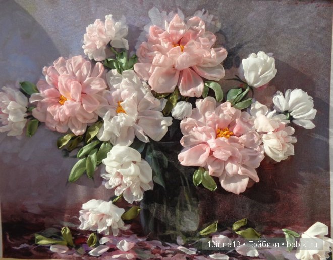 Красота из лент. Вышивка Людмилы Дейнеко