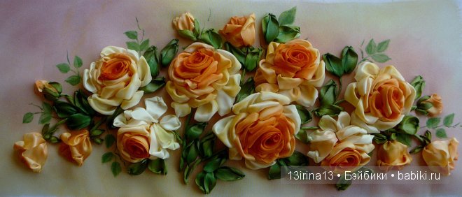 Красота из лент. Вышивка Людмилы Дейнеко