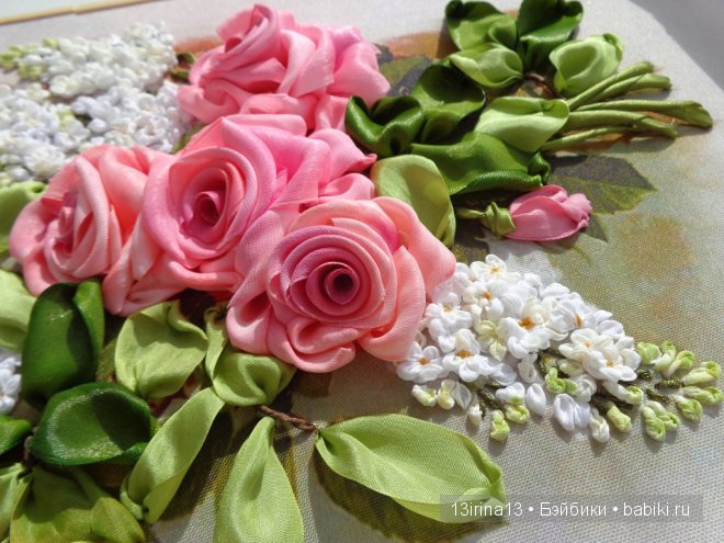 Красота из лент. Вышивка Людмилы Дейнеко