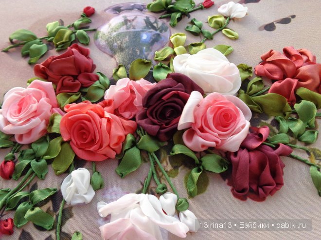 Красота из лент. Вышивка Людмилы Дейнеко