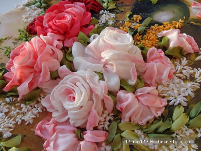 Красота из лент. Вышивка Людмилы Дейнеко