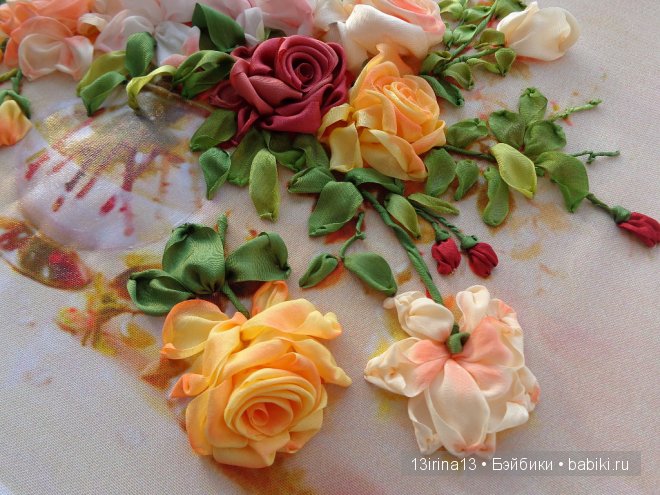 Красота из лент. Вышивка Людмилы Дейнеко