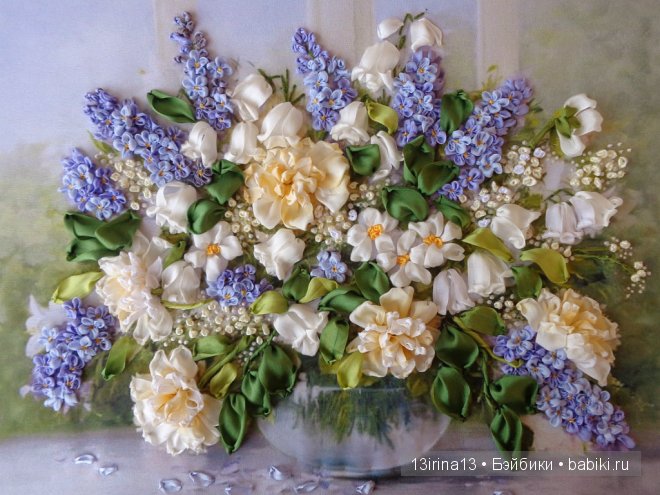 Красота из лент. Вышивка Людмилы Дейнеко