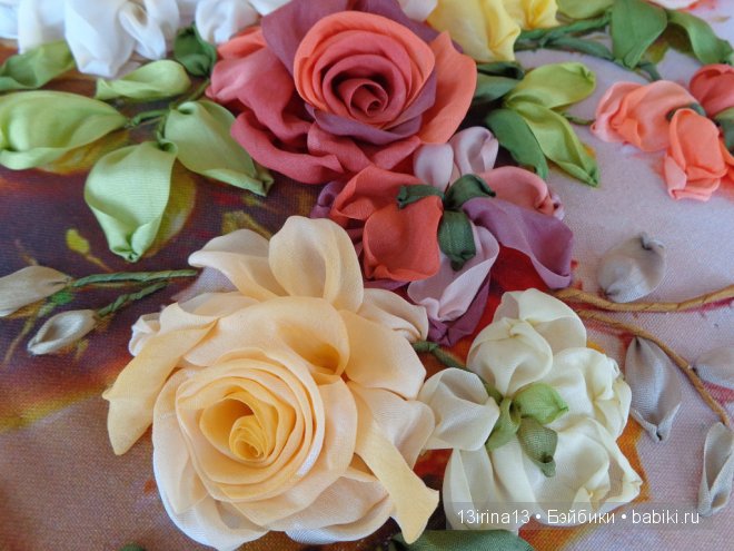 Красота из лент. Вышивка Людмилы Дейнеко