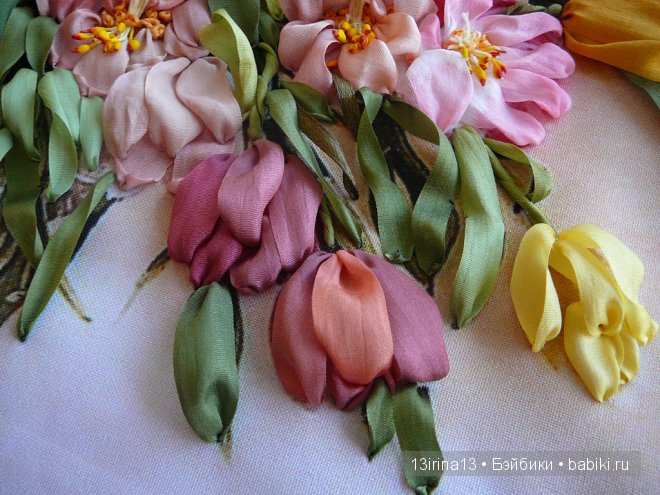 Красота из лент. Вышивка Людмилы Дейнеко