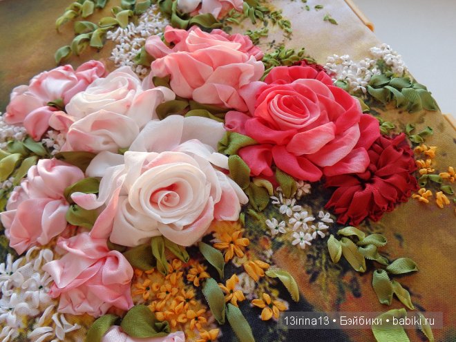 Красота из лент. Вышивка Людмилы Дейнеко