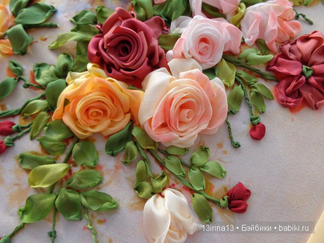 Красота из лент. Вышивка Людмилы Дейнеко