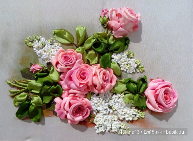 Красота из лент. Вышивка Людмилы Дейнеко