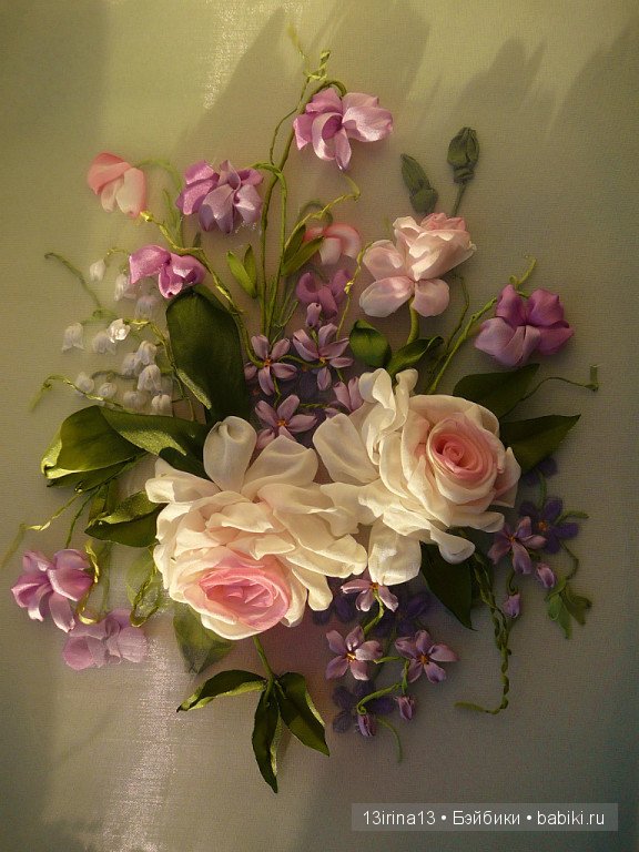 Красота из лент. Вышивка Людмилы Дейнеко