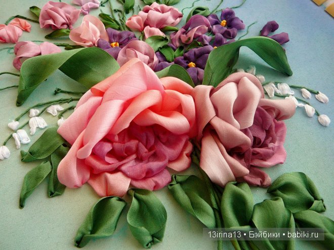 Красота из лент. Вышивка Людмилы Дейнеко