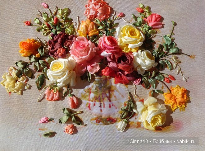 Красота из лент. Вышивка Людмилы Дейнеко
