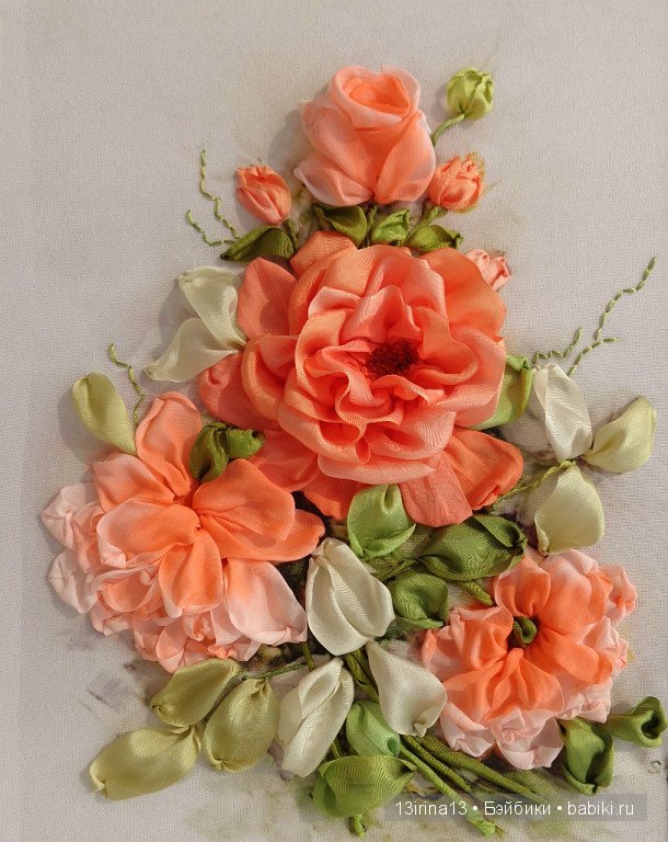 Красота из лент. Вышивка Людмилы Дейнеко