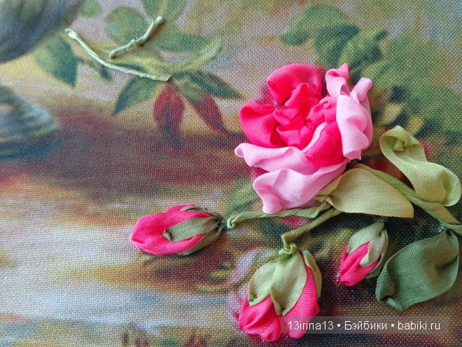 Красота из лент. Вышивка Людмилы Дейнеко