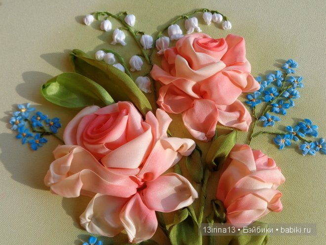 Красота из лент. Вышивка Людмилы Дейнеко