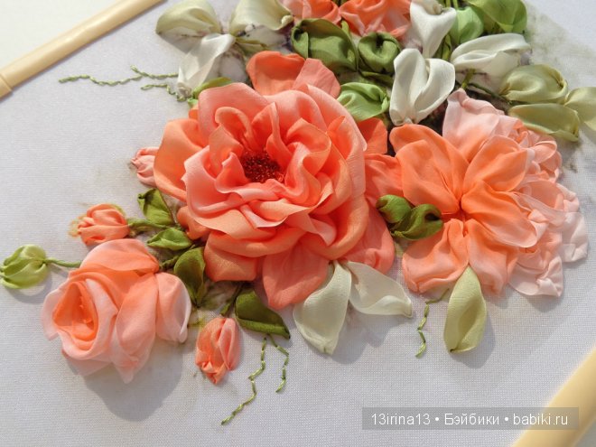 Красота из лент. Вышивка Людмилы Дейнеко