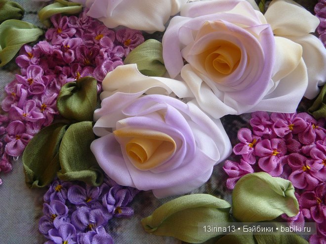 Красота из лент. Вышивка Людмилы Дейнеко