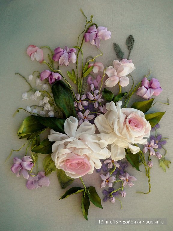 Красота из лент. Вышивка Людмилы Дейнеко