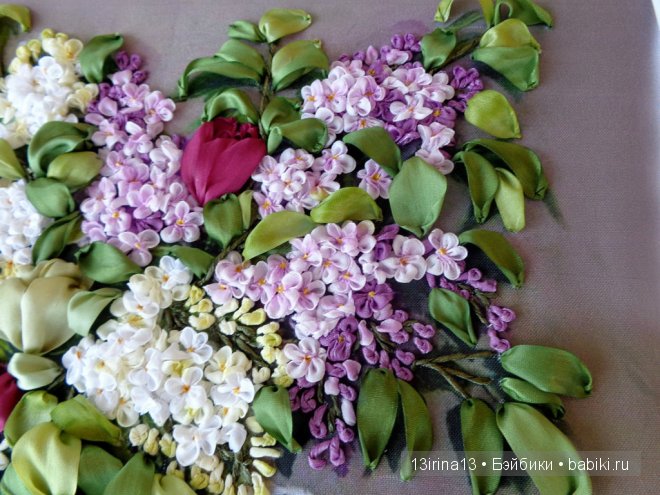 Красота из лент. Вышивка Людмилы Дейнеко